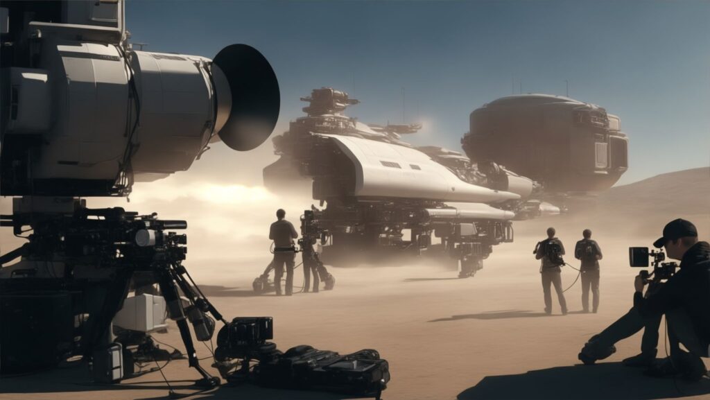 Digital image of a sci-fi movie set in the desert. For actor, Brad Yanagida's acting services page